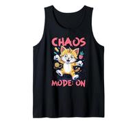 Funny Kitten Chaos Mode On Playful Cat Lover Feline Tank Top