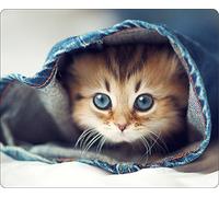 Funny Kitten In Jeans Cat Mousemat / Pad Anti Slip Computer PC Mouse Mat