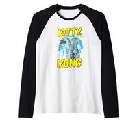 Funny Kitty Kong Cuddly Monster Evil Kitten Kitty Raglan Baseball Tee