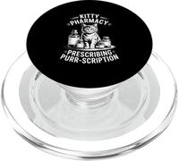 Funny Kitty Pharmacy Prescribing Purr scription Retro PopSockets PopGrip for MagSafe