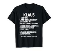 Funny Klaus Definition Name Klaus Saying Value Graphic T-Shirt, Men, Black, M