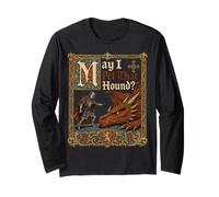 Funny Knight Dragon May I Pet that Hound Medieval Ren Faire Long Sleeve T-Shirt