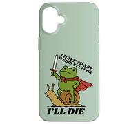 Funny Knight I Have to Say Weird Stuff Or I'll Die Frog Case for iPhone 16 Plus