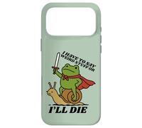 Funny Knight I Have to Say Weird Stuff Or I'll Die Frog Case for iPhone 17 Pro Max
