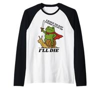 Funny Knight I Have to Say Weird Stuff Or I'll Die Frog Raglan Baseball Tee