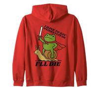 Funny Knight I Have to Say Weird Stuff Or I'll Die Frog Zip Hoodie
