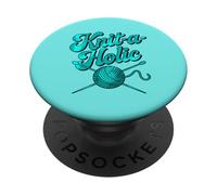 FUNNY KNIT-A-HOLIC for Knitters PopSockets Adhesive PopGrip