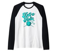 Funny Knit-A-Holic for Knitters Raglan Baseball Tee