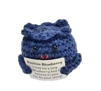 Funny Knitted Pocket Hug Doll Funny Positive doll 5.5cm Positive Doll Funny Potato Crochet Positive Fruit Positive Crochet Doll With Positive Card, Onion Blueberry Bunny Crochet Decor Good Luck