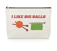 Funny Knitting Gift Makeup Bag Crochet Gifts for Crochet Lovers Humor Novelty Knitting Cosmetic Bag Crocheting Christmas Birthday Present for Women Knitters Coworker Friend Crocheting Travel Pouch
