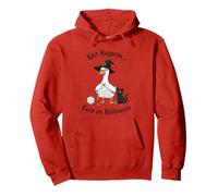 Funny Knitting Goose Witch Knit Happens Even on Halloween Pullover Hoodie