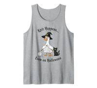 Funny Knitting Goose Witch Knit Happens Even on Halloween Tank Top