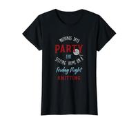 Funny Knitting Humor for Friday Night Knitter Value Graphic T-Shirt, Women, Black, M