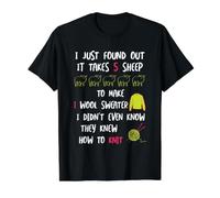 Funny Knitting Joke, Sheep Knitter Value Graphic T-Shirt, Men, Black, S