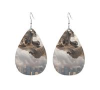 Funny Koala & City Leather Earring Fun Leather Earrings Lightweight Ear Pendants For Beach Women Mother'S Day