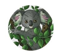 Funny Koala Prints Round Mouse Pad 4 PCS,Non-Slip Rubber Base Mousepad Mouse Mat for Laptop Computer Office 7.9 x 7.9 Inch
