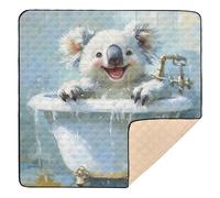 Funny Koala Retro Bathtub Large Sturdy Baby Play mat Foldable for Indoor Outdoor Lightweight Foldable Baby Crawling Mat for Babies Infants Toddlers, 50'' x 50''alfombras para jugar