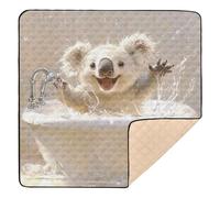 Funny Koala Retro Bathtub Soft Thick Baby Care Play mat for Indoor Outdoor Washable Foldable Infant Play Mat for Baby Toddler Infant, 50'' x 50''alfombras con Musica para