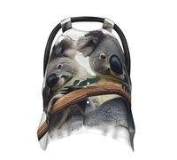 Funny Koalas Baby Car Seat Canopy Cover, Multi Use Breathable Nursing Breastfeeding Covers for Mom Soft Stroller Sun Shade Newborn Shower Gift