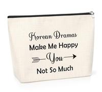 Funny Korean Drama Gift Korean Drama Lover Makeup Bag K Drama Fans Gift Cosmetic Bag for K-Drama Mum Christmas Birthday Present for K-Drama Lover K Drama Zipper Bag for Women Girls