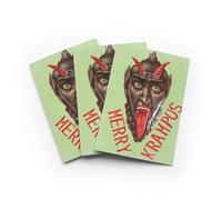 Funny Krampus Christmas Card Alpine Folklore Set of 3 Blank Inside 5x7 Inch 13x18 cm