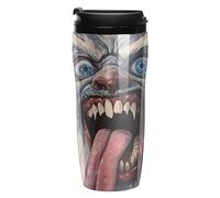 Funny Krampus Coffee Cup Travel Mug with Leakproof Lid Double Wall Tumbler Water Bottle 350ml