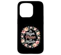 Funny La Mejor Prima Del Mundo Botanical Saying Case for iPhone 15 Pro