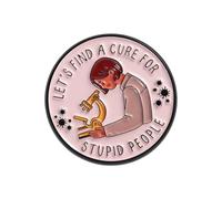 Funny Lab Experiment Brooch Featuring Microscope Detail Round Shape Alloy Badge Pin Decoration for Backpack Hat Experimenter Pin