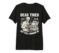 Funny Lab Tech Running QC Dead Tired BUT Still Running QC Premium T-Shirt