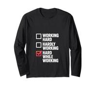 Funny Labor Day Hard While Working Men Women Colleagues Long Sleeve T-Shirt