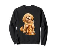 Funny Labradoodle Dog Iced Coffee Dog Lover Design Sweatshirt