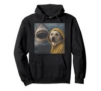 Funny Labrador Dog Shark Attack Meme Vintage Pullover Hoodie