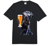 Funny Labrador for Men Drinking Beer Cool Sunglasses Lab Dad Comfort Colors Adult Heavyweight T-Shirt
