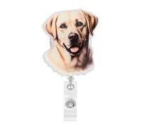 Funny Labrador Gifts for Womens Owners Pet Lovers Cute Office Badge Reel for Nurse Teacher Doctor Worker Medical Assistant Name ID Badge Reel with Clip