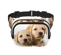 Funny Labrador Puppy Dog Fanny Pack For Women Waterproof Adjustable Belt Bags Waist Pack Fashion Casual Crossbody Bags Bum Bag For Running Workout Hiking Traveling, Black, One Size