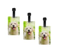 Funny Labrador Puppy Dog Luggage Tags Luggage Labels for Suitcases,Printed PVC Suitcase Baggage Bag Tag Travel Accessories Tags