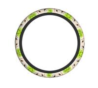 Funny Labrador Puppy Dog Patterned Steering Wheel Cover, Elastic, Suitable For Interior Accessories Of Cars, Suvs, And Trucks.