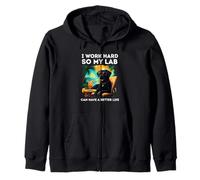 Funny Labrador Retriever Design I Work Hard Black Lab Lover Zip Hoodie