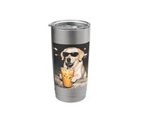 Funny Labrador Retriever Drinking Iced Coffee Dog Meme Stainless Steel Insulated Tumbler