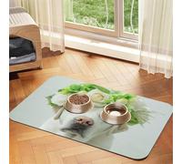 Funny Labrador Retriever Puppy,Waterproof Pet Feeding Mat,PU Leather Placemats for Cat Dog Water Bowl,Food Mats,30x45cm