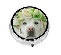 Funny Labrador Retriever PuppyMeta Pill Box 3 Compartment Medicine Case,Portable Organizer
