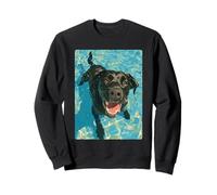 Funny Labrador Retriever with Sunglasses Dog Swimming Summer Sweatshirt