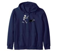funny labrador running Skeleton halloween Zip Hoodie