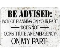 Funny Lack of Planning Does Not Constitute an Emergency On My Part Non Slip Absorbent Resist Dirt Doormat Entrance Rug Inside Floor Mats for Home Bedroom Kitchen Front Porch_20 x 32 Inches
