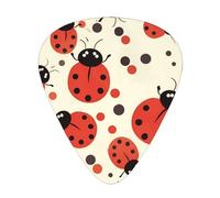 Funny Ladybug Guitar Plectrums, 12 Pcs Lightweight Guitar Plectrums, 0.46mm/0.71mm/0.96mm Thickness For Acoustic Guitar Acoustic Electric Guitar Ukulele Bass