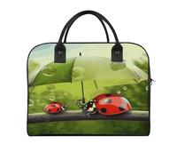 Funny Ladybug Holding Umbrellas Laptop Tote Bag Casual Travel Handbag Multi Pocket Shoulder Bags for Work Travel