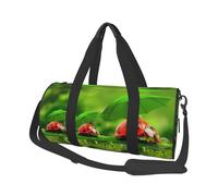 Funny Ladybug Holding Umbrellas Print Travel Duffel Bag, Foldable Gym Bag Overnight Weekend Bags for Women, Large Holdall Bag Cabin Bag for Sports and Travel