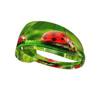 Funny Ladybug Holding Umbrellas Printing Elastic Exercise Headband - Moisture-Wicking For Basketball, Running, Tennis & All Sports​