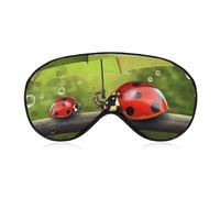 Funny Ladybug Holding Umbrellas Sleeping Mask, Light Blocking Eye Mask, Comfortable and Soft, Eye Cover with Elastic Band, Suitable for Men and Women, Suitable for Travel/Sleeping