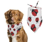 Funny Ladybug Pet Scarf,Soft Durable Triangle Dog Bandanas Lightweight Breathable Comfortable Pet Bib for Small Medium Large Breed.